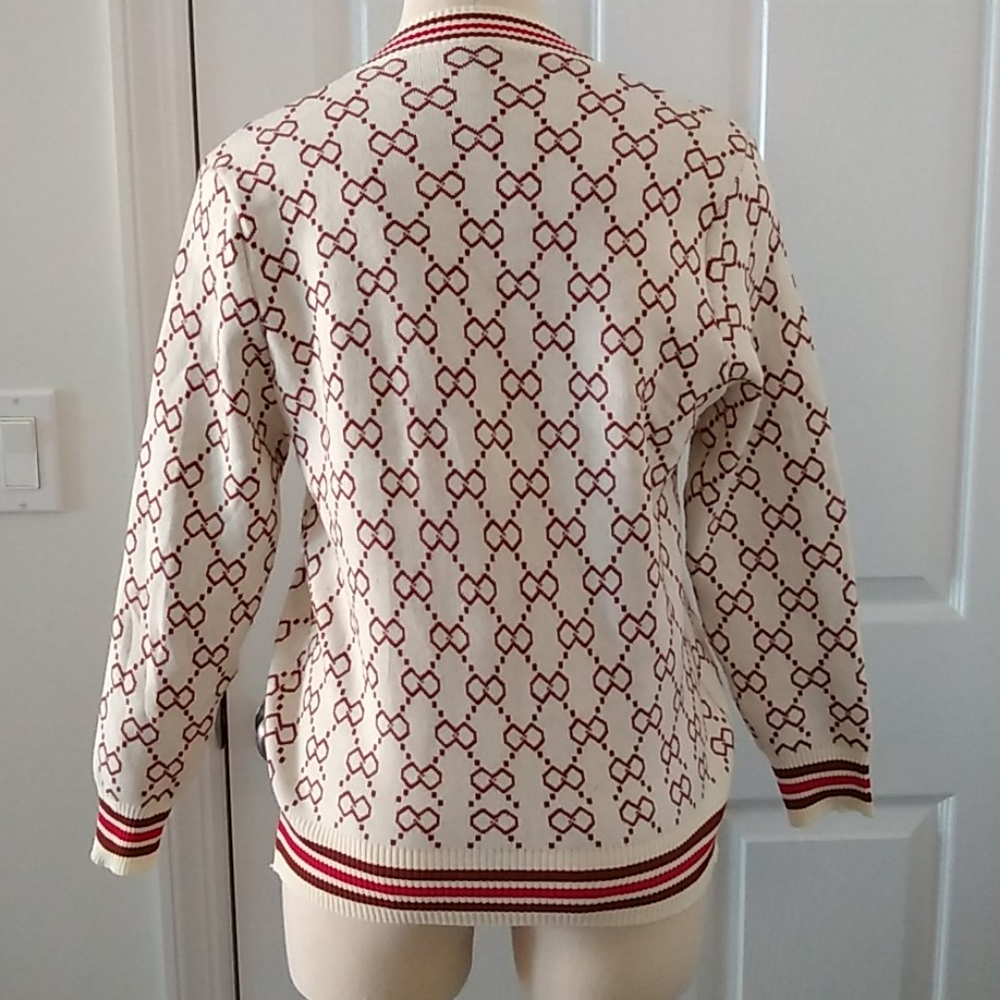 Bow Loop Print Cardigan - Picture 3 of 6